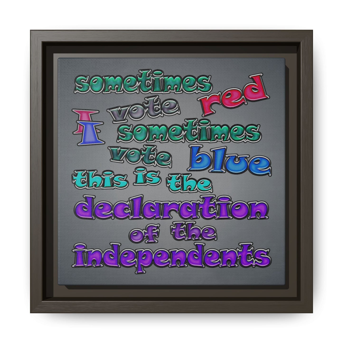 declaration of the independents - framed canvas art (grey-light grey)