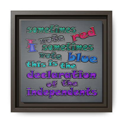 declaration of the independents - framed canvas art (grey-light grey)