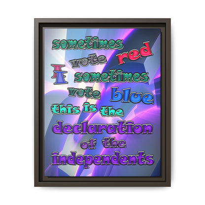 declaration of the independents - framed canvas art (grey-pink wave)