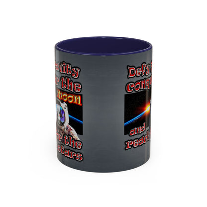 defy conquer reach - Accent Mug (grey-light grey)