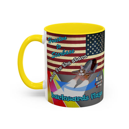 shoot for the stars - Accent Mug (rainbow split)