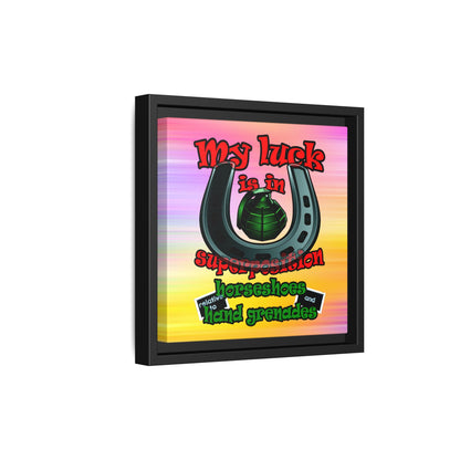 my luck - framed canvas art (color blur)