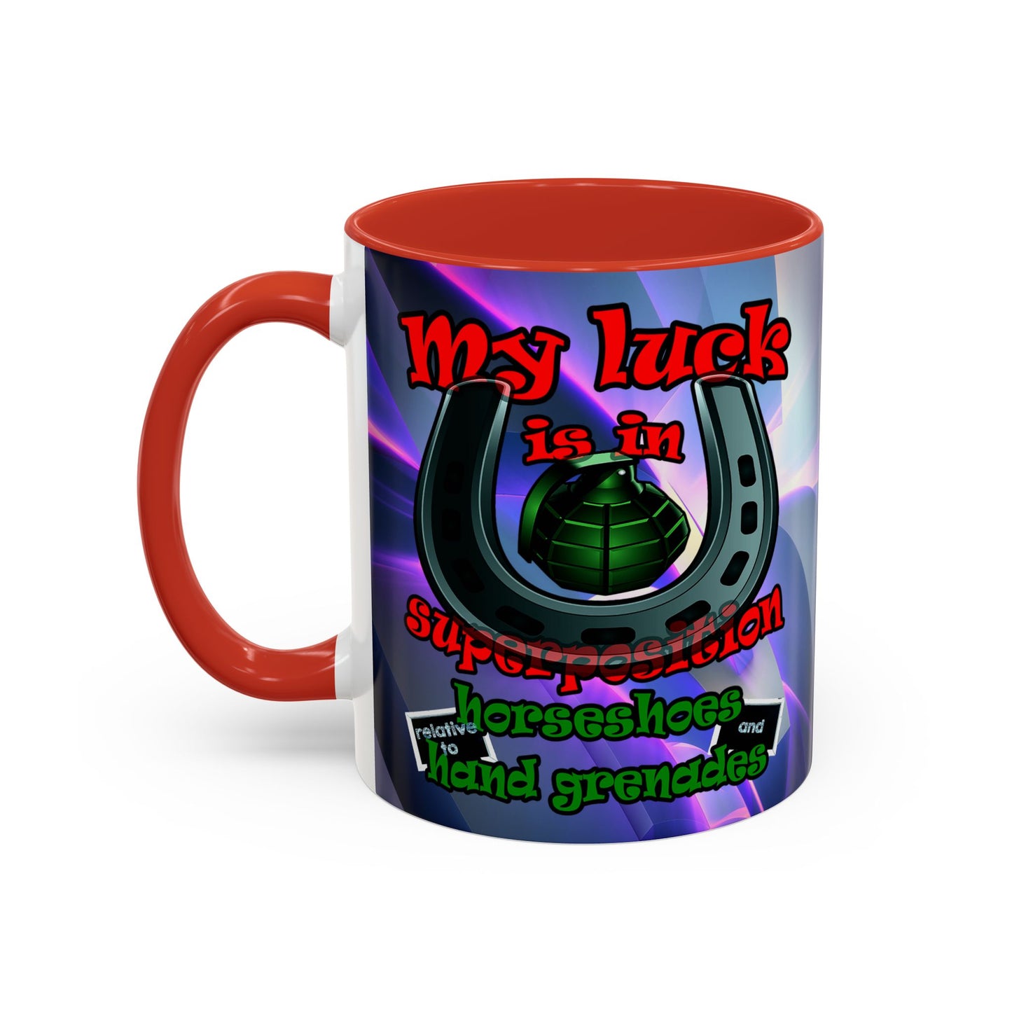 my luck - Accent Mug (grey-pink wave)