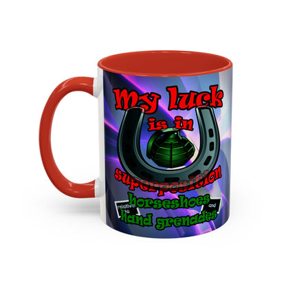 my luck - Accent Mug (grey-pink wave)