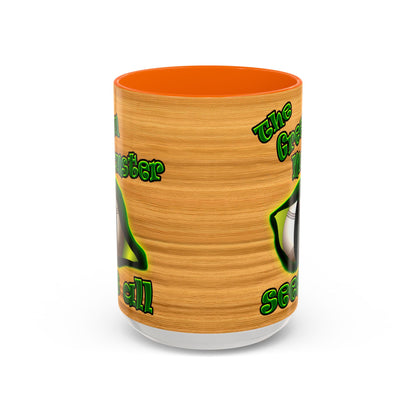 green monster - Accent Mug (butterscotch wood finish)