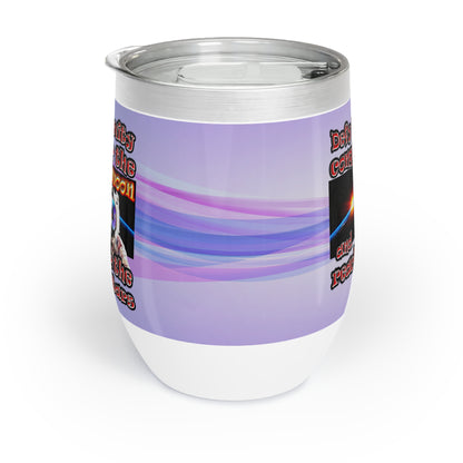 defy conquer reach - Chill Wine Tumbler (light blue-pink wave)