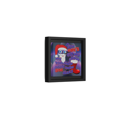 santa's shoes - framed canvas art (grey-pink wave)