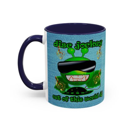 disc jockey - Accent Mug (faded dark blue)