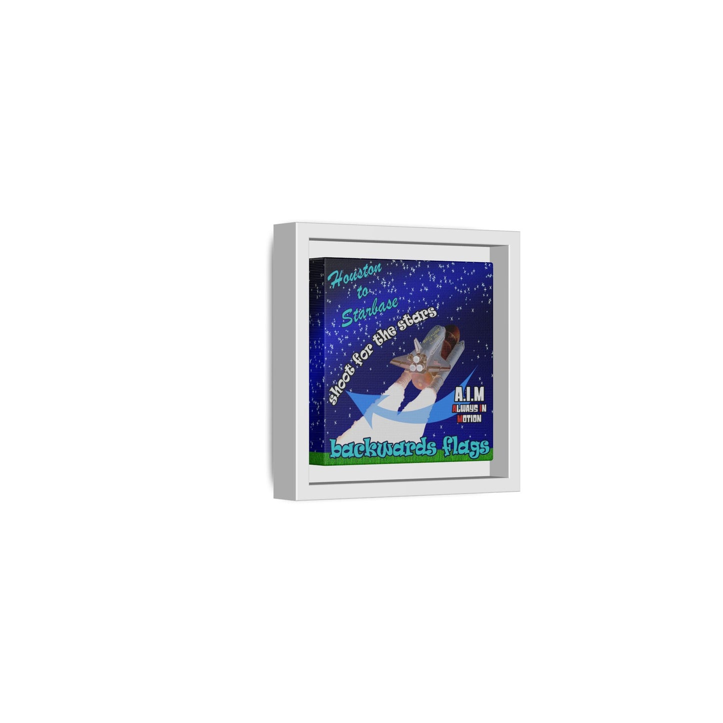 shoot for the stars - framed canvas art ('snoops' background)