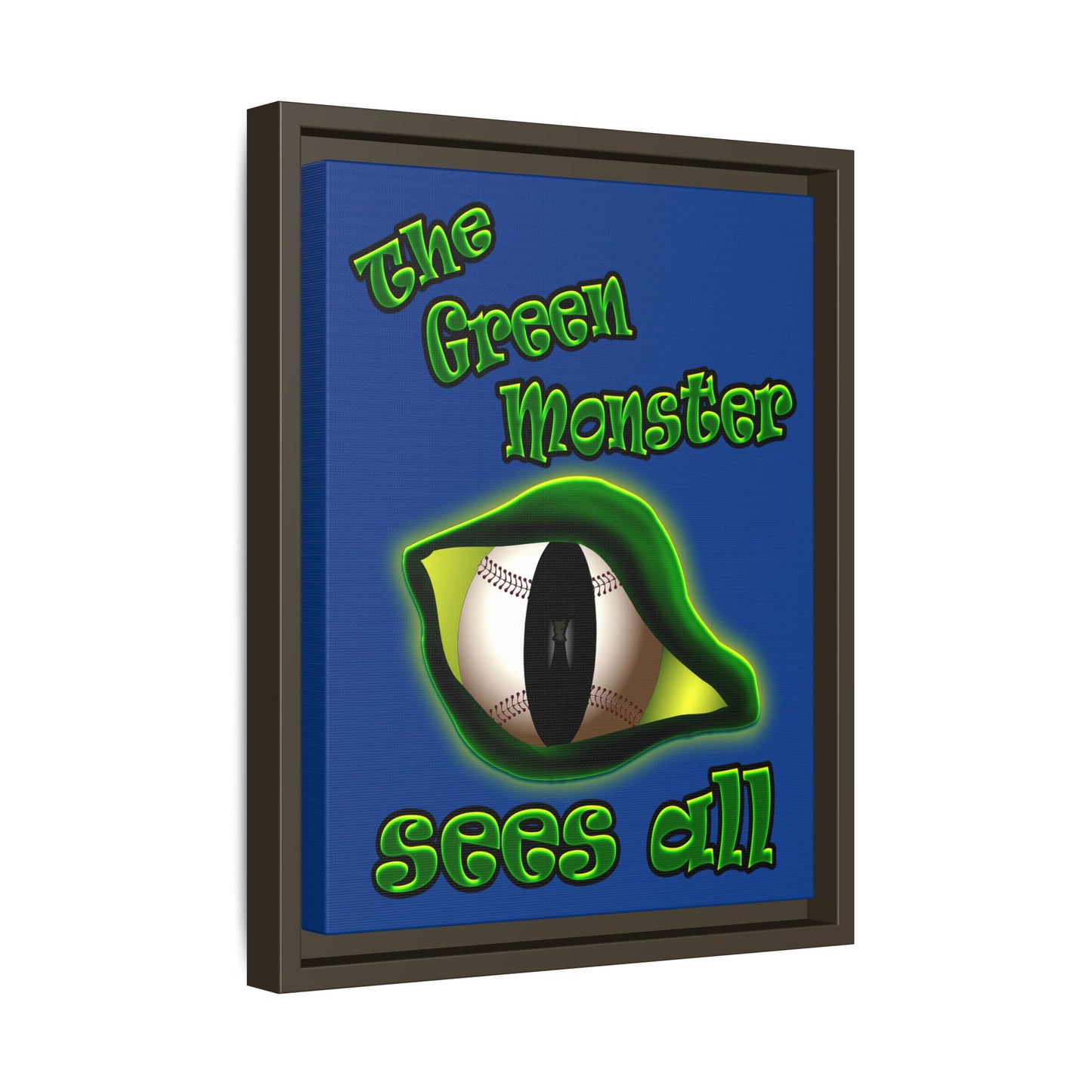 green monster - framed canvas art (dark blue)