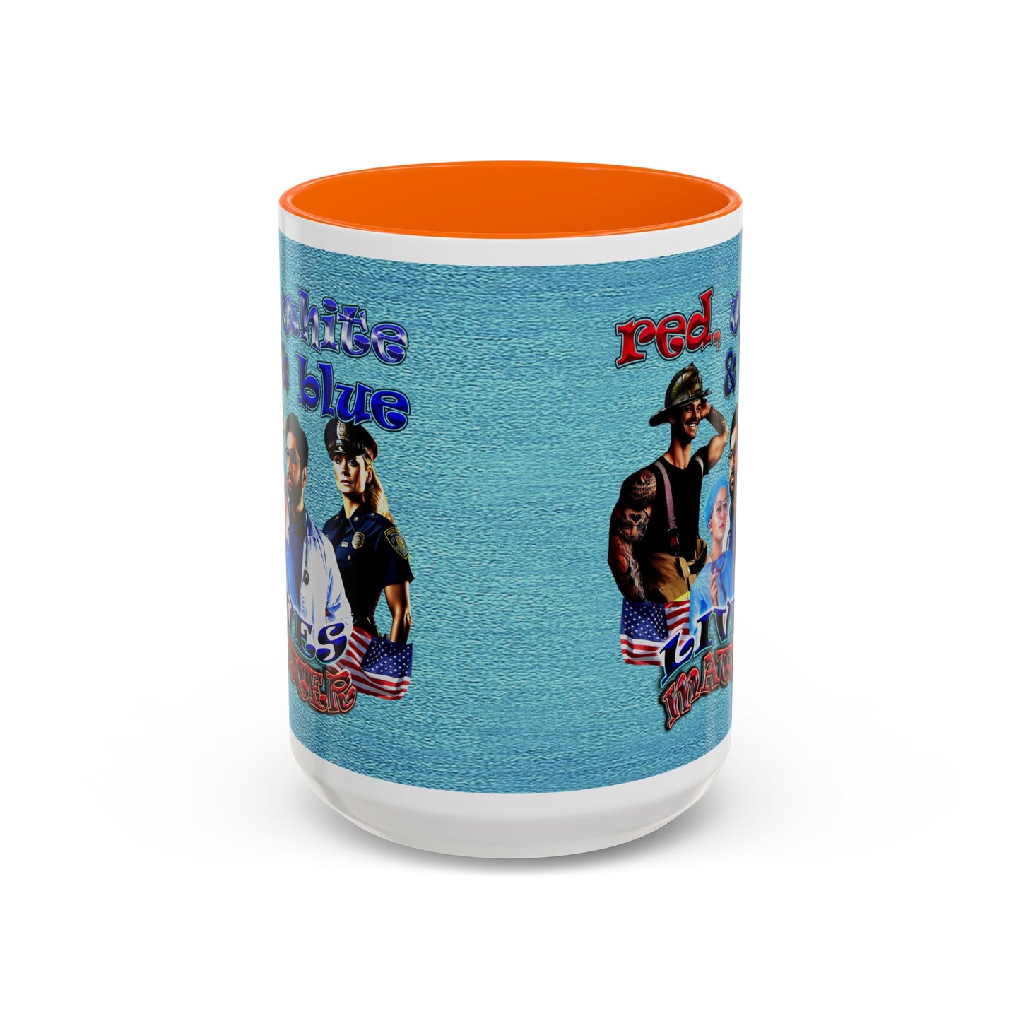 rw&b lives matter - Accent Mug (faded blue)