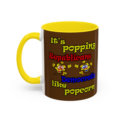 popping like popcorn - Accent Mug (brown)