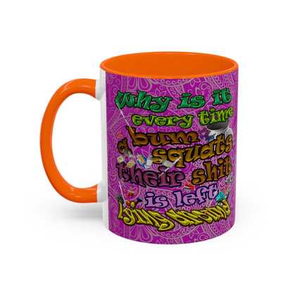 the bum's shit - Accent Mug (pink swirl)