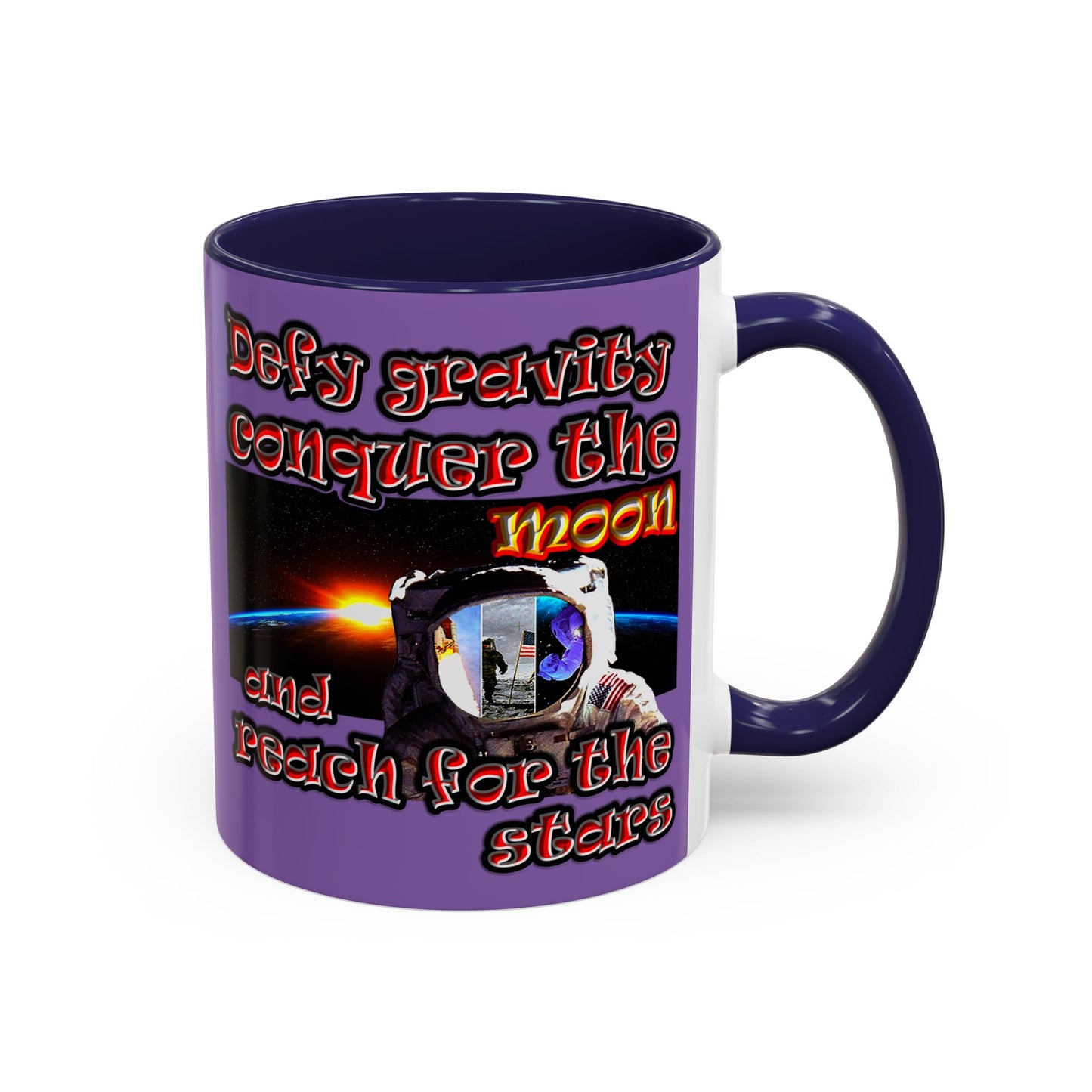 defy conquer reach - Accent Mug (light purple)