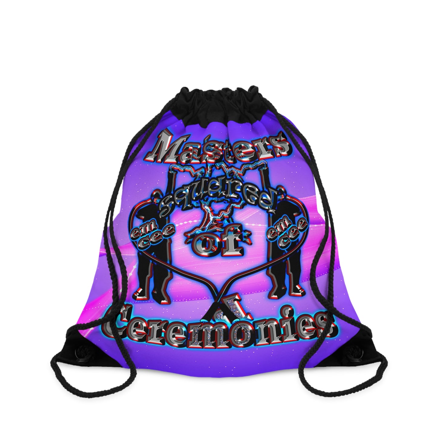 em cee squared - Drawstring Bag (purple-pink wave)