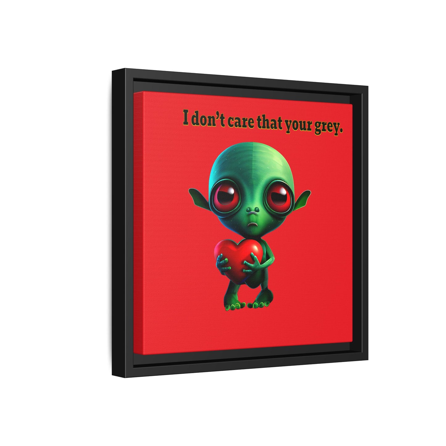 I don't care that your grey - framed canvas art (red)