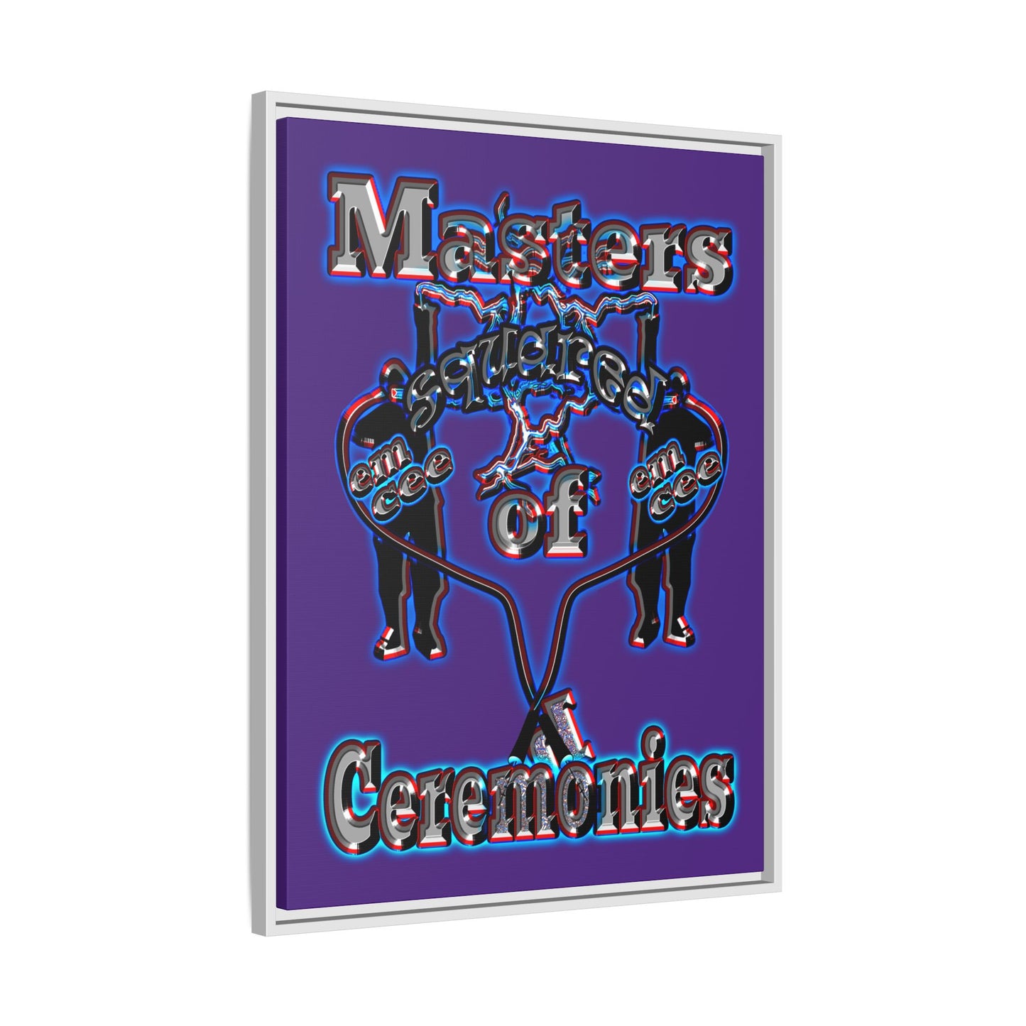 em cee squared - framed canvas art (purple)