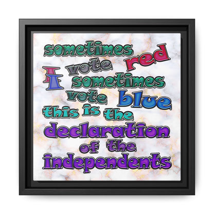 declaration of the independents - framed canvas art (white marble)