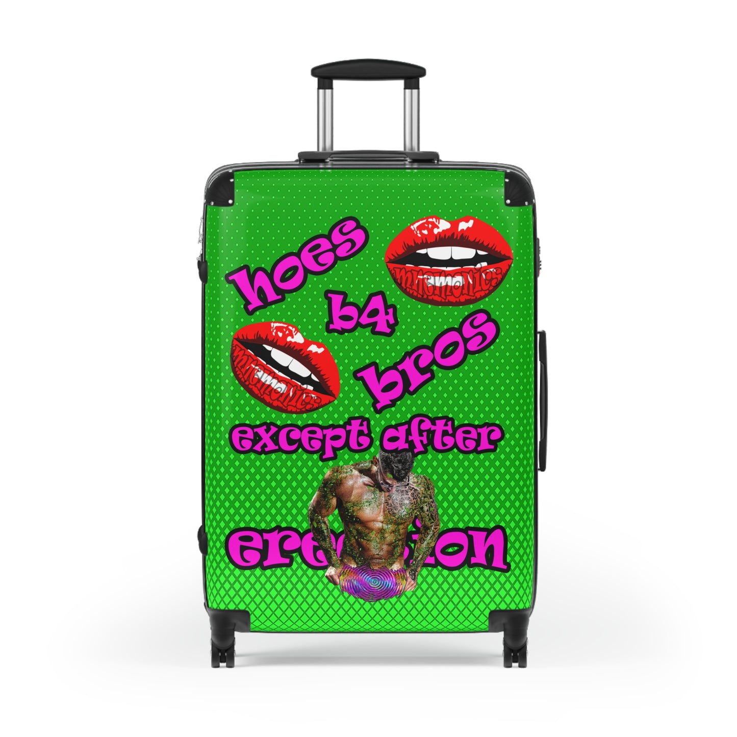 hoes b4 bros - Suitcase (logo green)