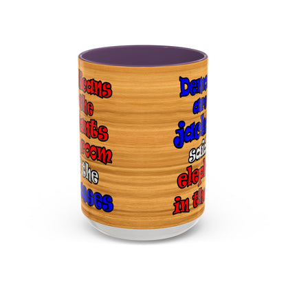 donkeys and elephants - Accent Mug (butterscotch wood finish)