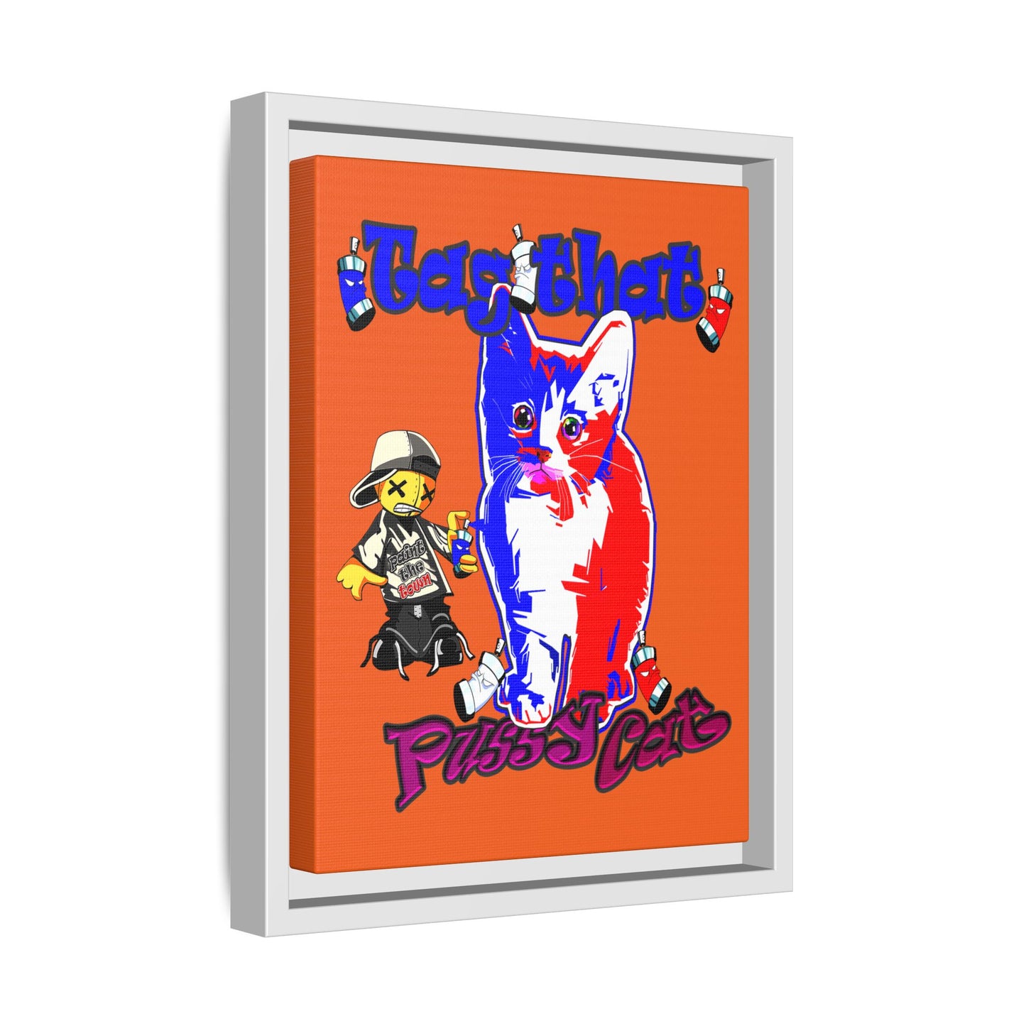 tag that - framed canvas art (orange)