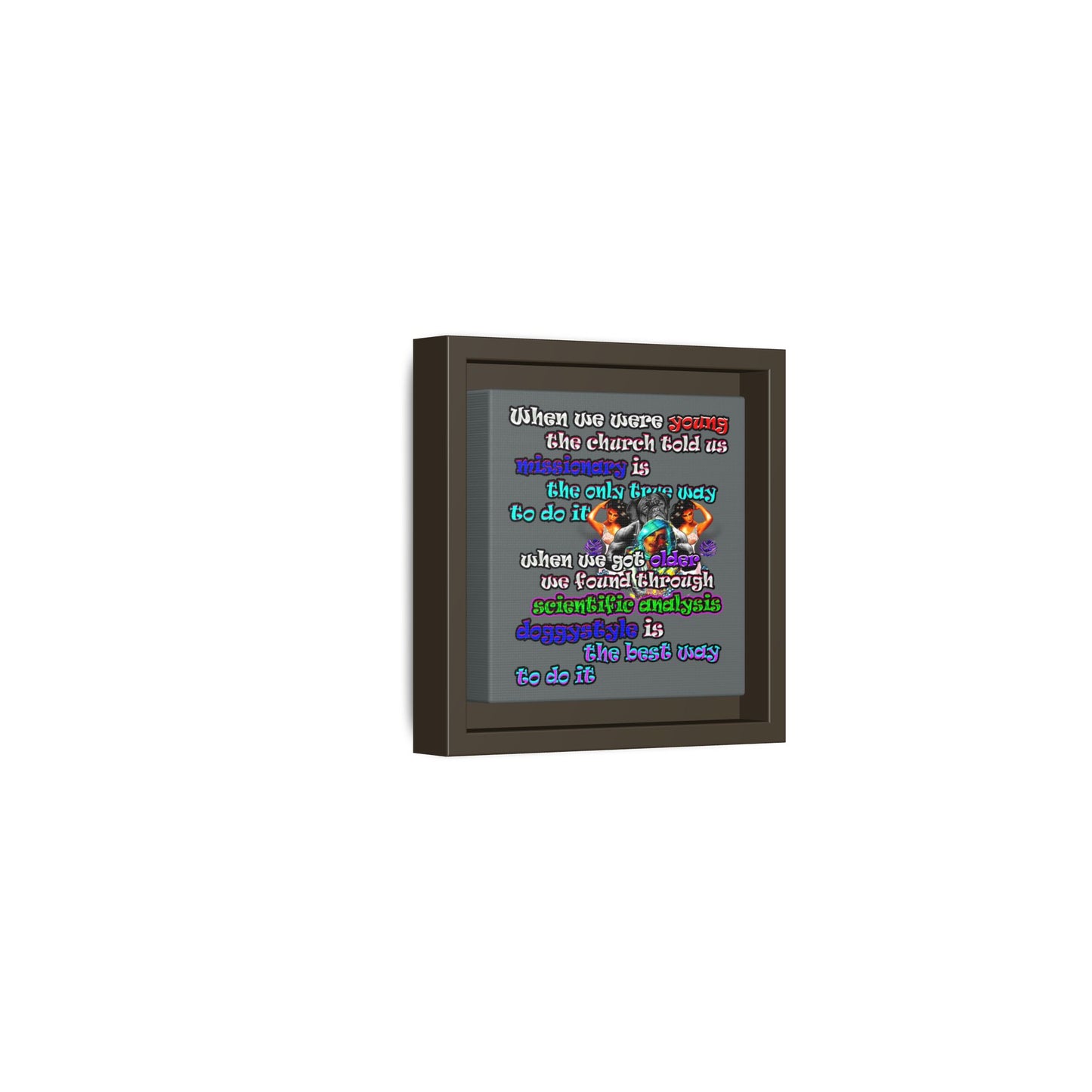 doggystyle - framed canvas art (dark grey)