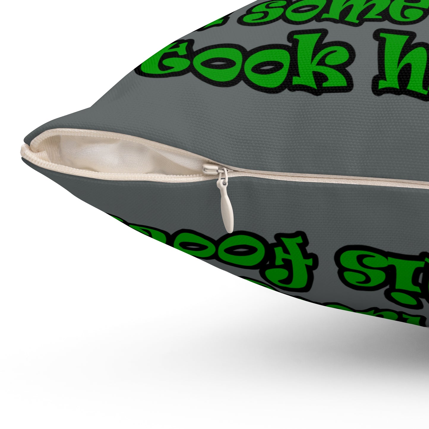 turtle race - Spun Polyester Square Pillow - (dark grey)