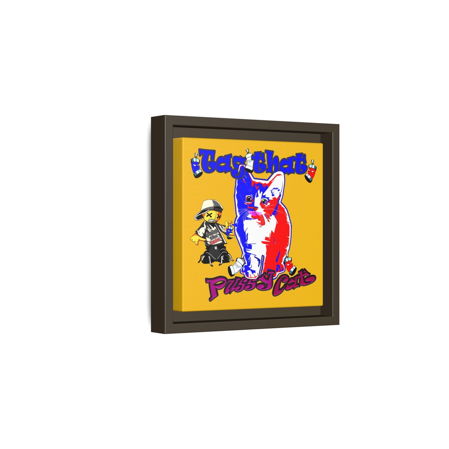 tag that - framed canvas art (yellow)