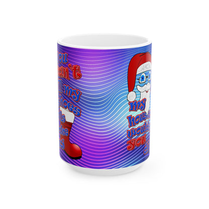 santa's shoes - White Mug (purple wave)