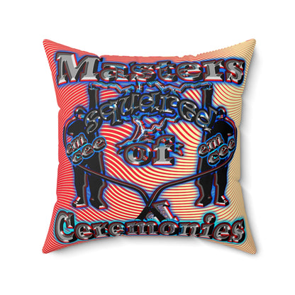 em cee squared - Spun Polyester Square Pillow - (yellow-orange wave)