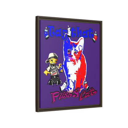 tag that - framed canvas art (purple)