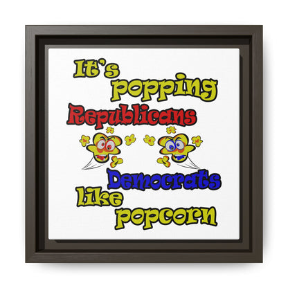 popping like popcorn - framed canvas art (white)