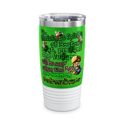 christmas spirits of boston - Ringneck Tumbler, 20oz (green turf)