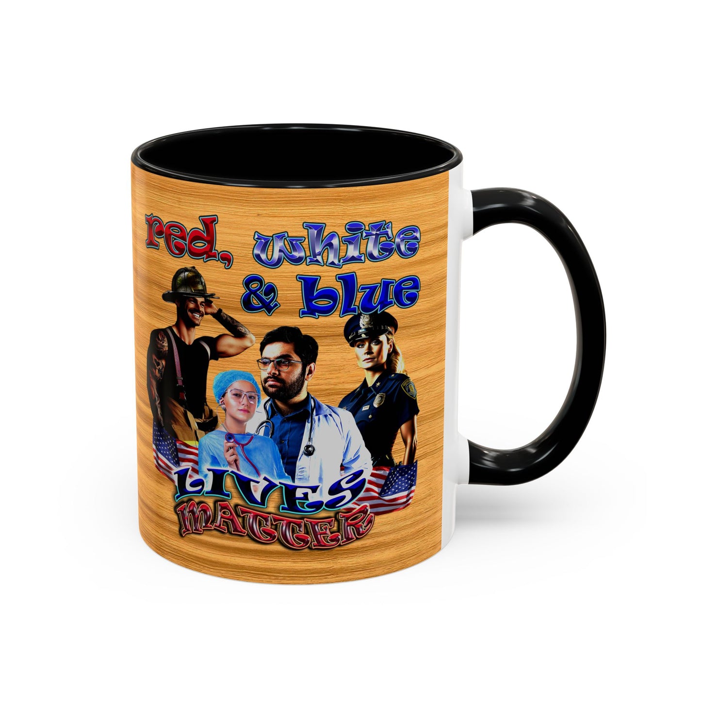 rw&b lives matter - Accent Mug (butterscotch wood finish)