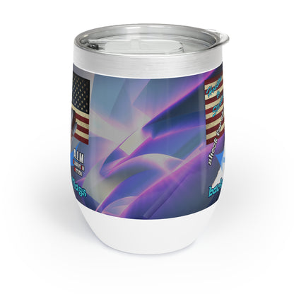 shoot for the stars - Chill Wine Tumbler (grey-pink wave)