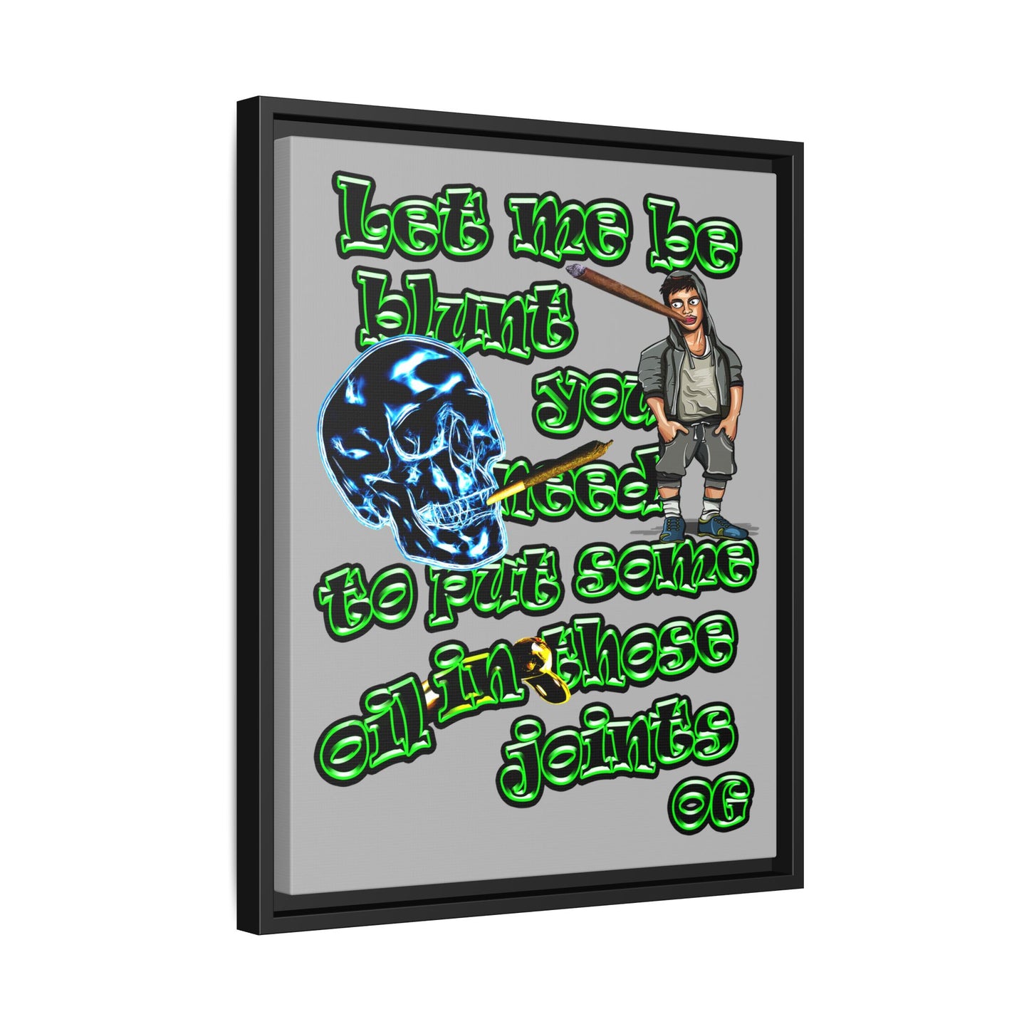 og - framed canvas art (light grey)