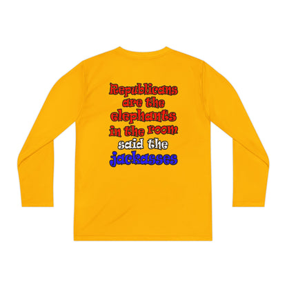 donkeys and elephants - Youth Long Sleeve Competitor Tee