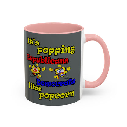 popping like popcorn - Accent Mug (dark grey)