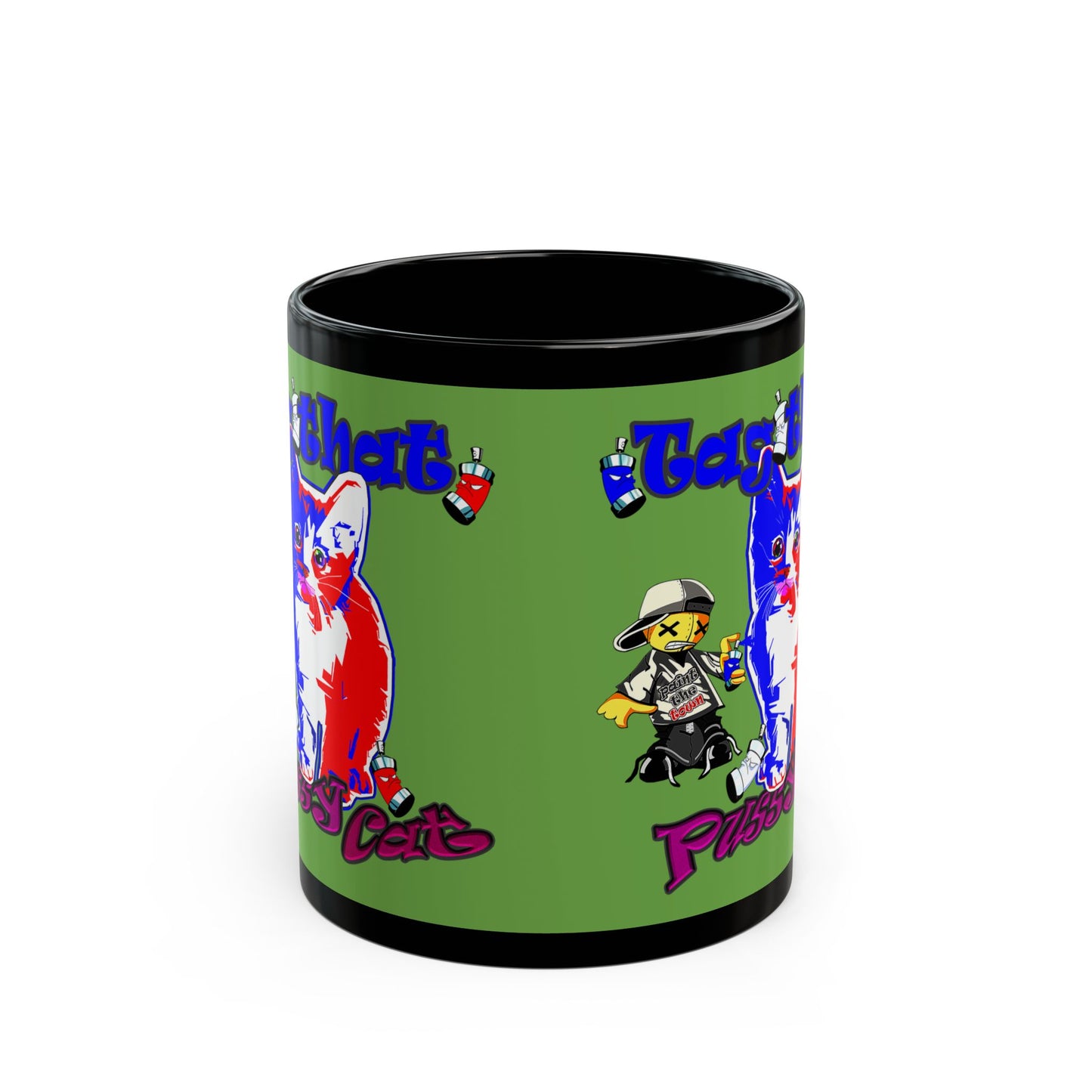 tag that - Black Mug (green)
