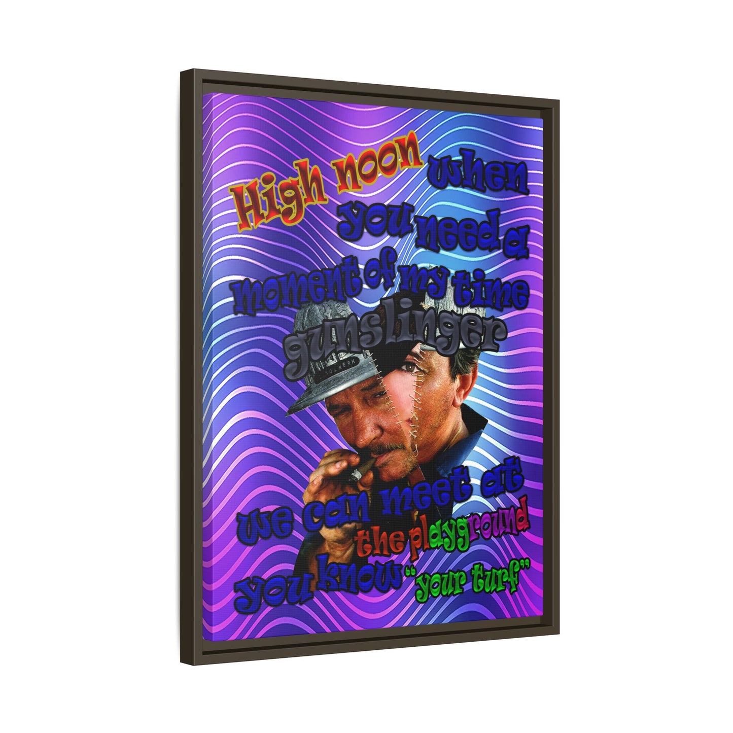 high noon - framed canvas art (purple wave)