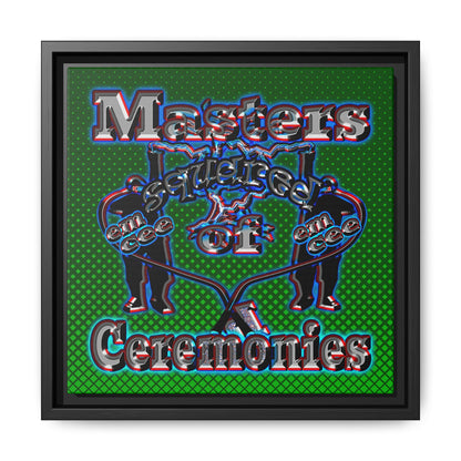 em cee squared - framed canvas art (logo green)