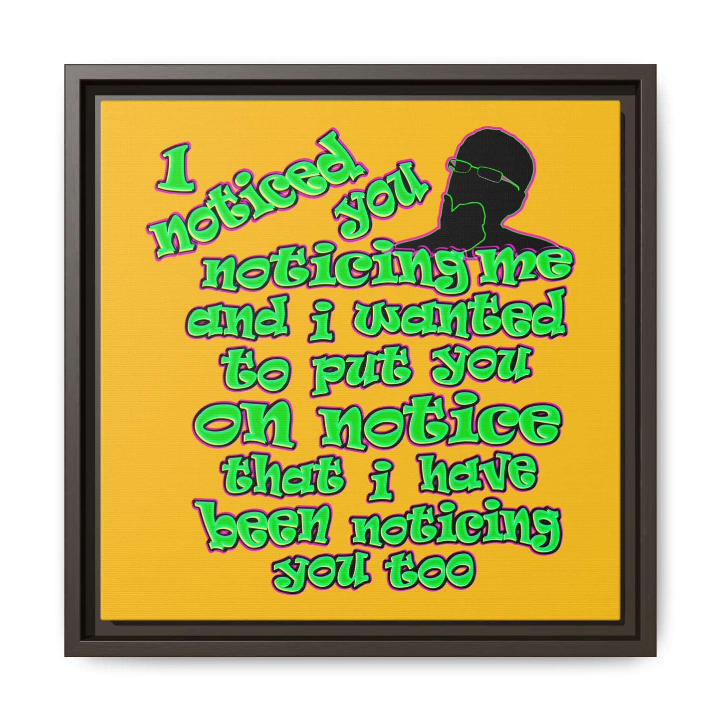 noticed you noticing - framed canvas art (yellow)