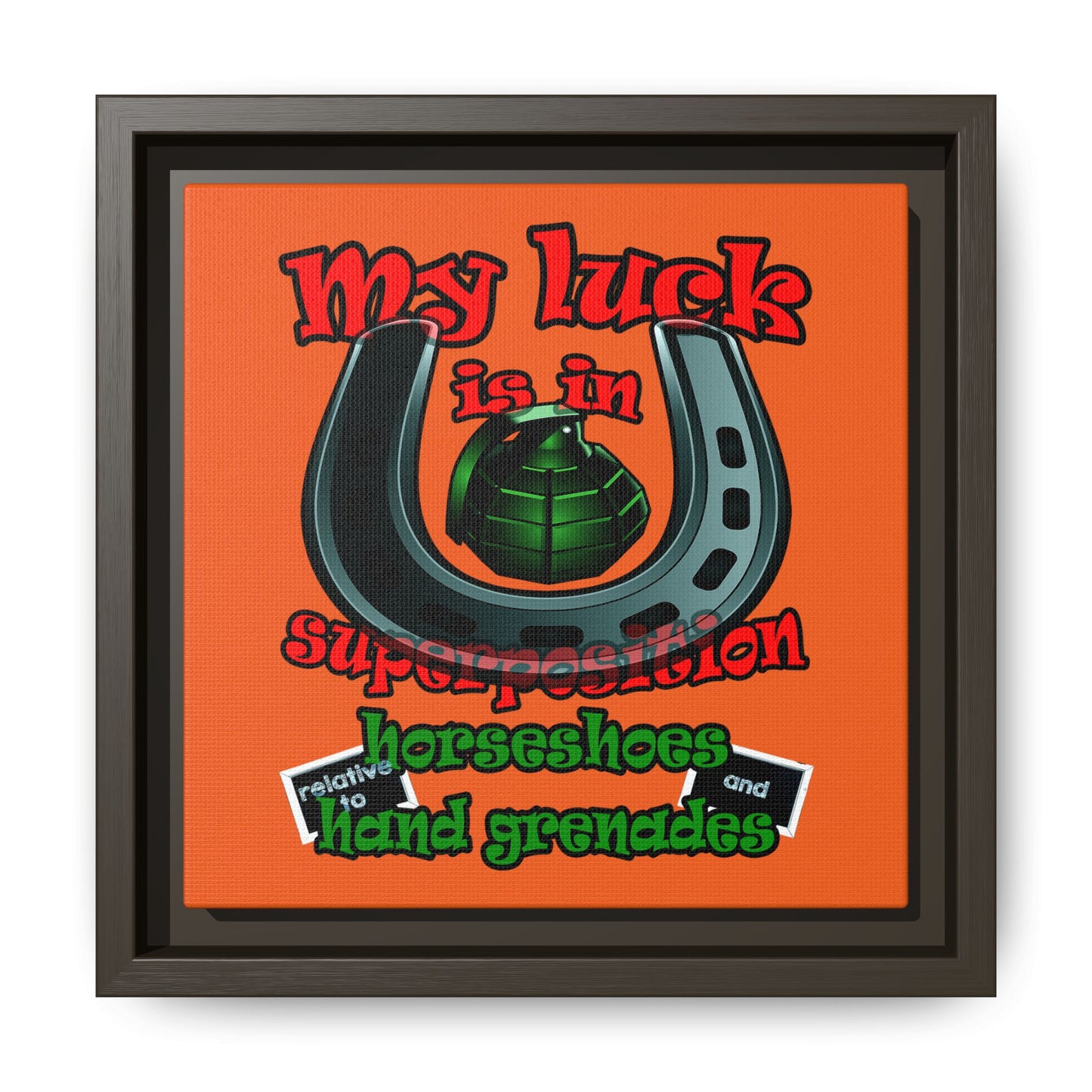 my luck - framed canvas art (orange)