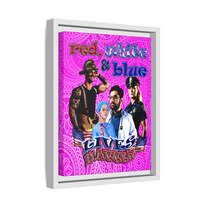 rw&b lives matter - framed canvas art (pink swirl)