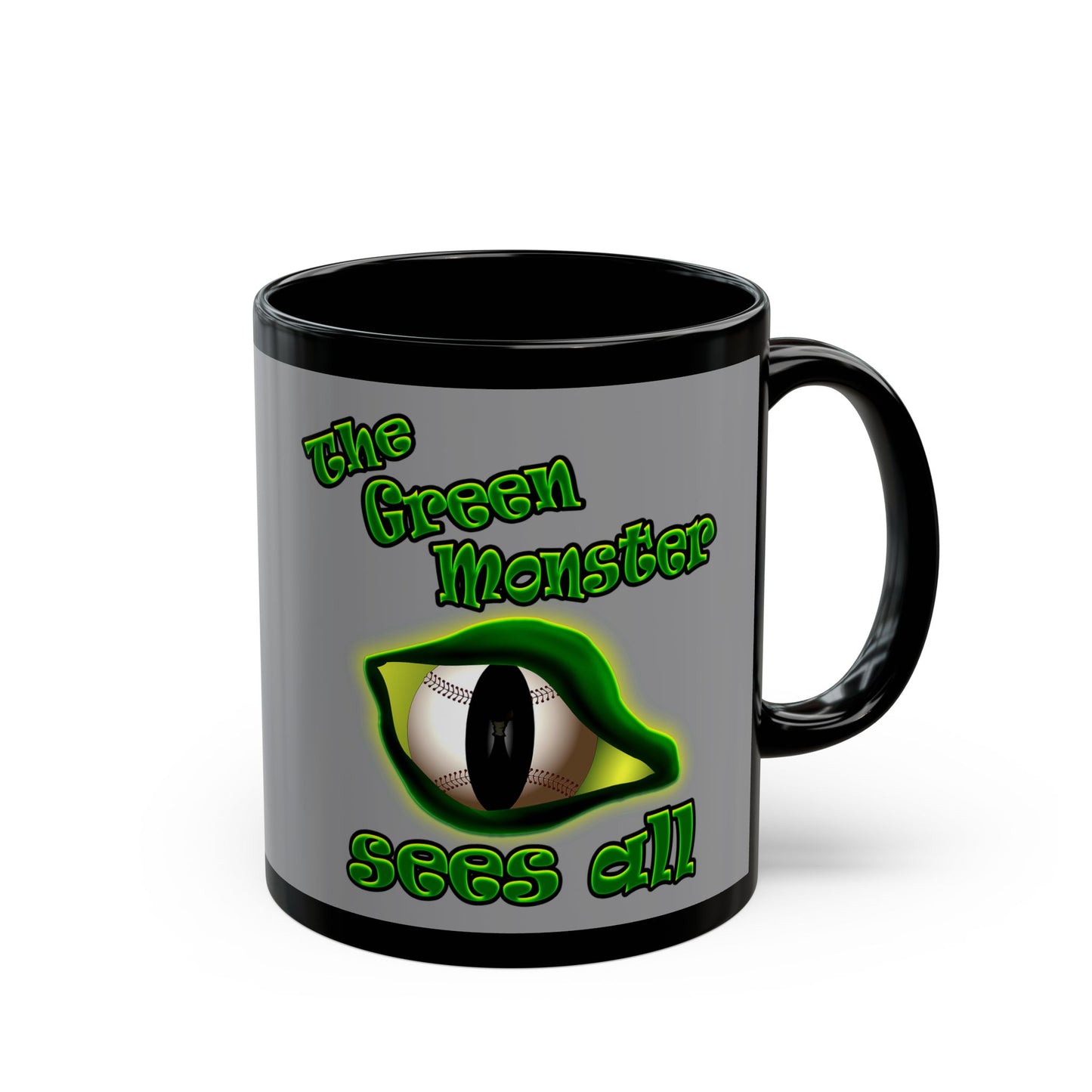 green monster - Black Mug (grey)