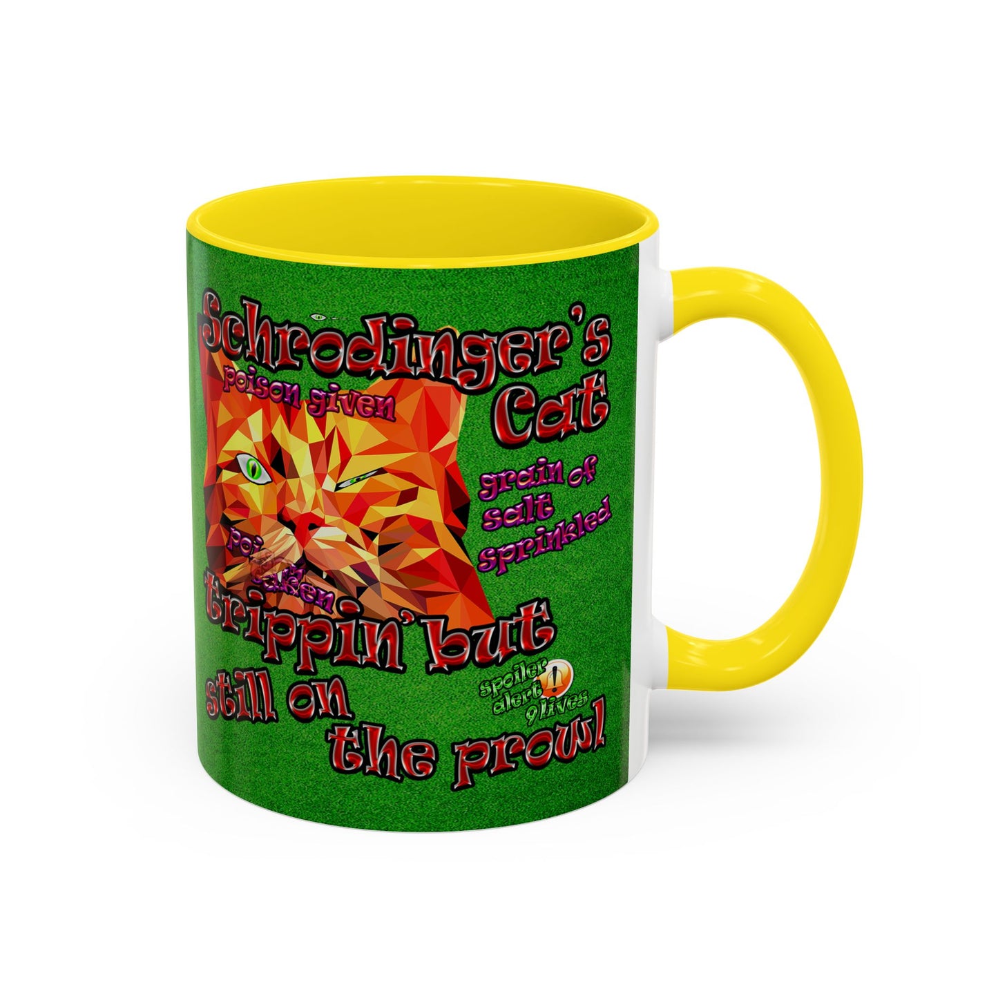 schrodinger's cat - Accent Mug (green turf)
