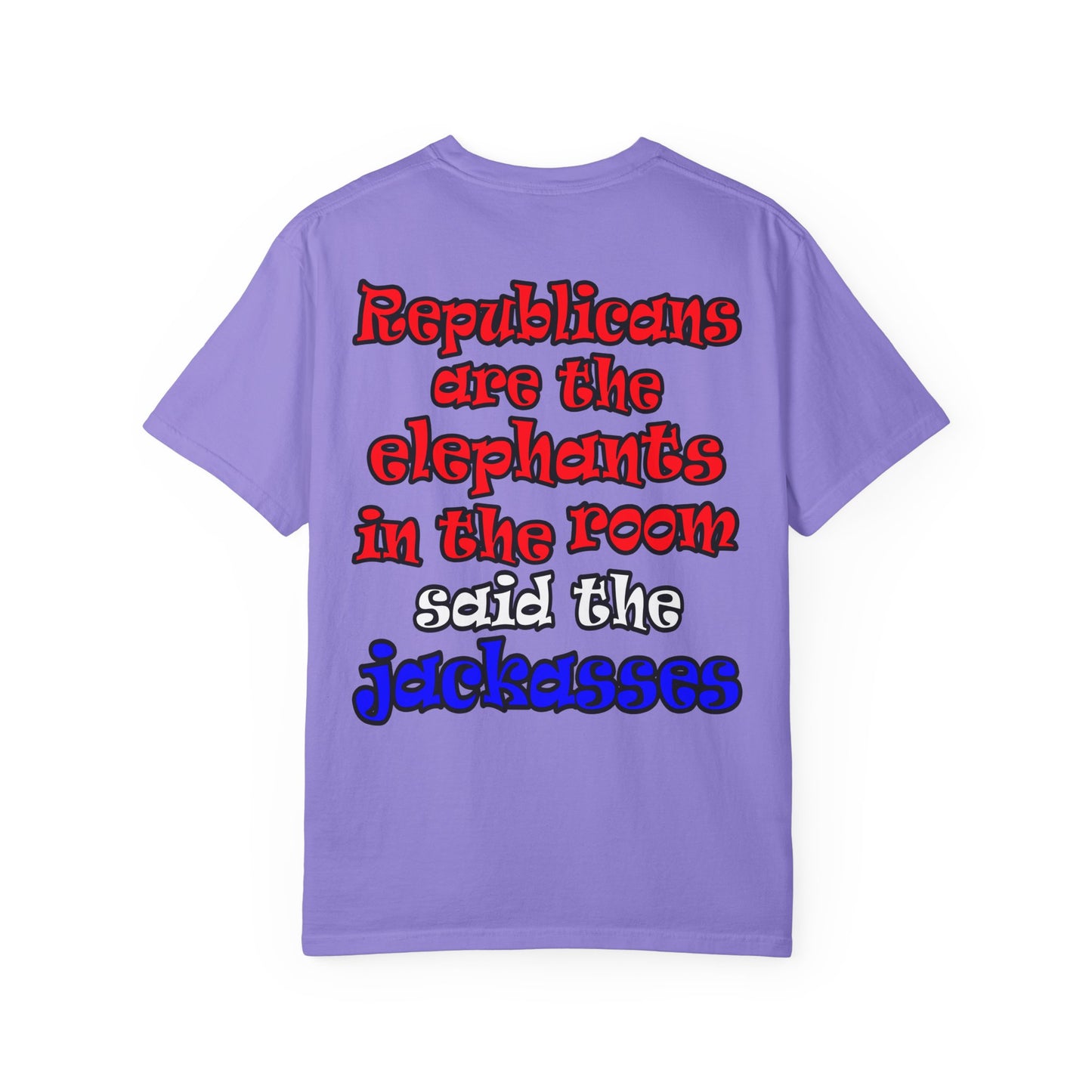donkeys and elephants - Unisex Garment-Dyed T-shirt