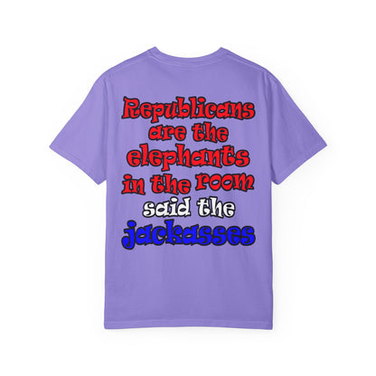donkeys and elephants - Unisex Garment-Dyed T-shirt
