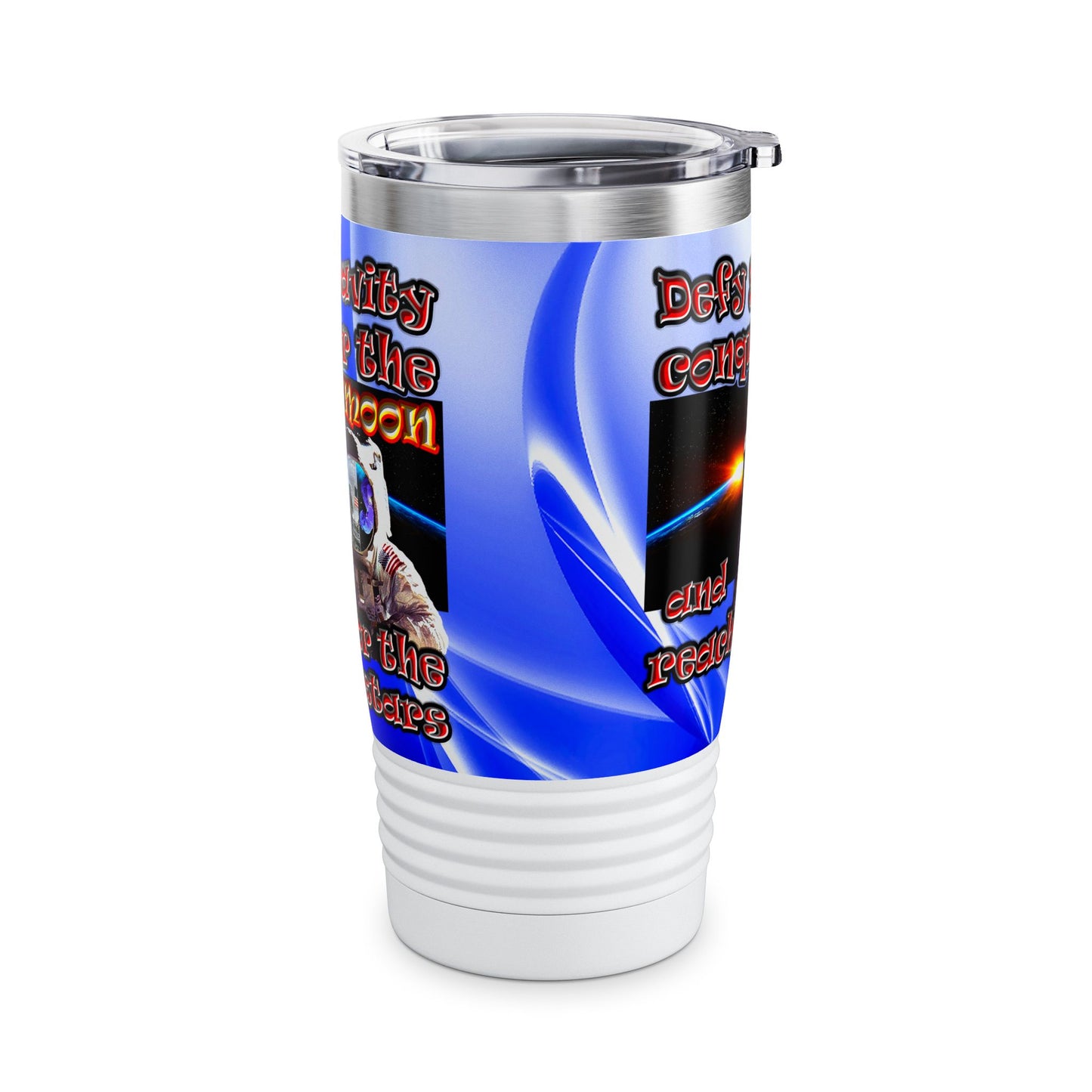 defy conquer reach - Ringneck Tumbler, 20oz (blue-white wave)