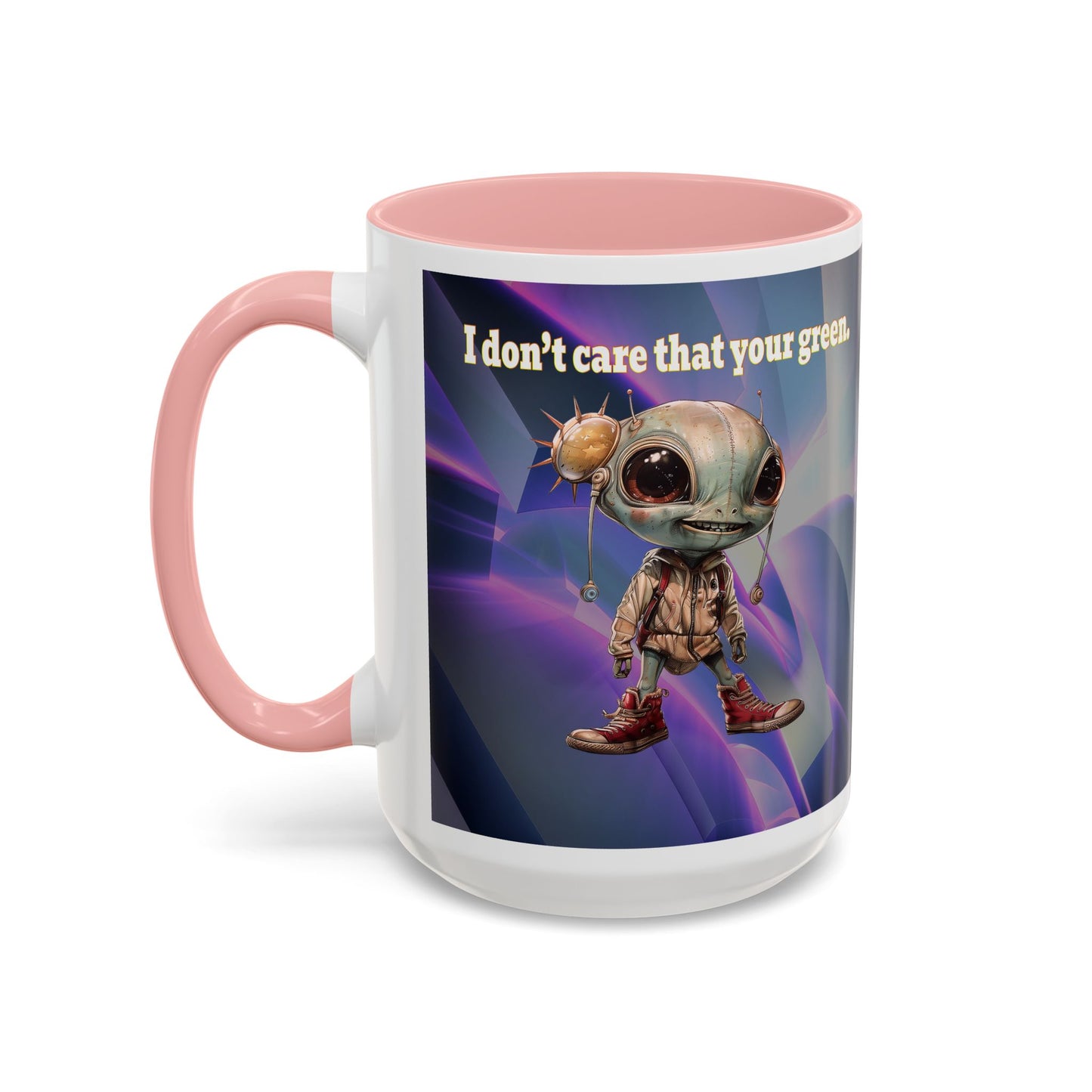 I don't care that your grey - Accent Mug (grey-pink wave)